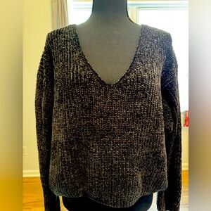 Women's Black Chenille Sweater